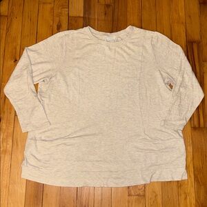 J.Jill Heather Beige Cotton Blend Crewneck
